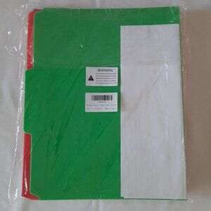 36 Pack Plastic File Folders in 6 Multi Colors with Sticky Labels
